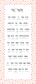Asher Yatzar Sign – Rosy Check Bathroom Blessing Plaque (Acrylic, Aluminum) – Modern Jewish Home Decor