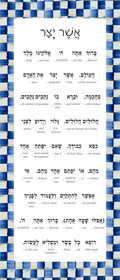 Asher Yatzar Sign – Royal Check Bathroom Blessing Plaque (Acrylic, Aluminum) – Modern Jewish Home Decor