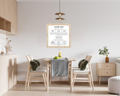 Al Hamichya Sign – Mocha Check After-Meal Blessing (Canvas, Acrylic, Aluminum) – Jewish Kitchen Decor