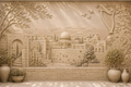 Jersalem old city stone mural
