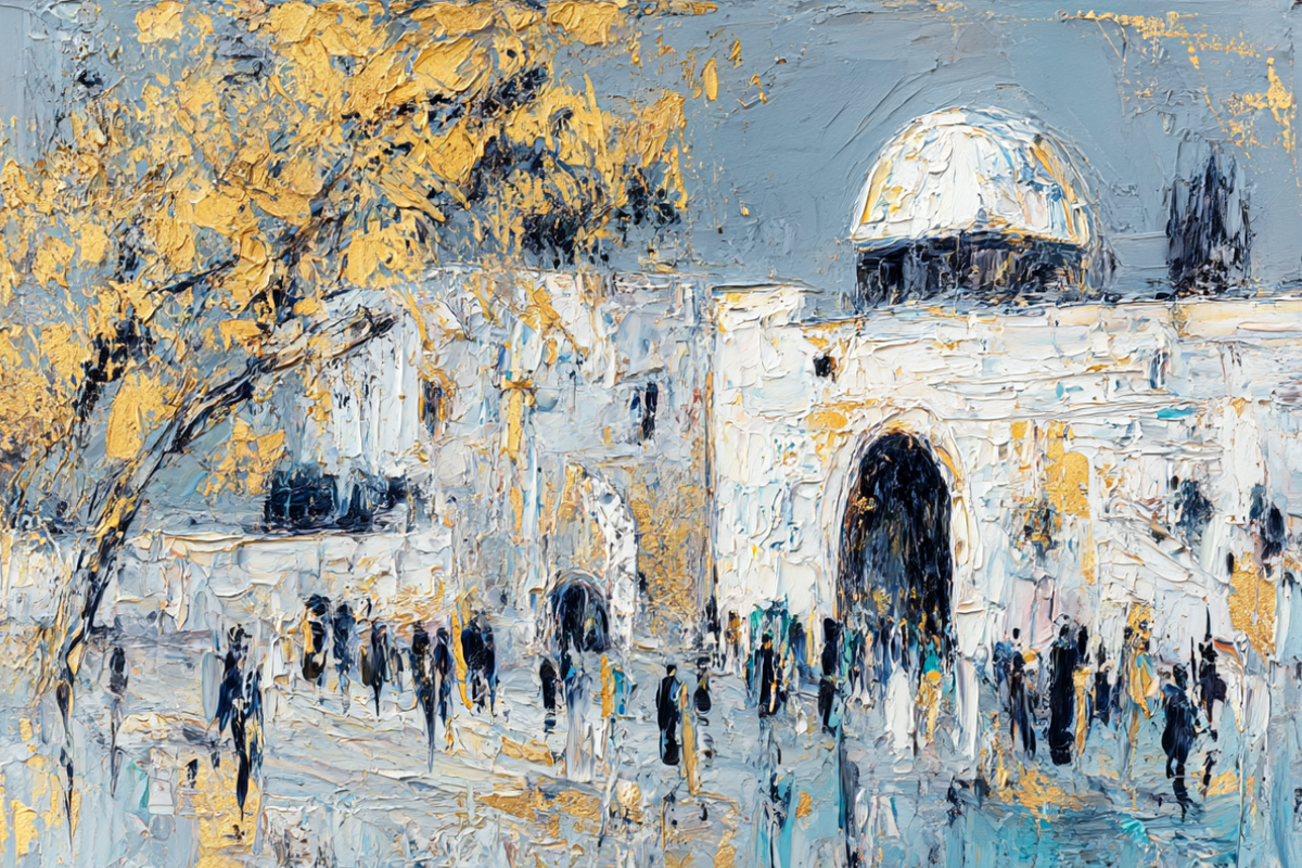 Kever Rochel Brushstrokes – Rachel's Tomb Impressionist Art (Canvas, Acrylic, Aluminum)
