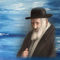 Rabbi Portrait in Blue Mural